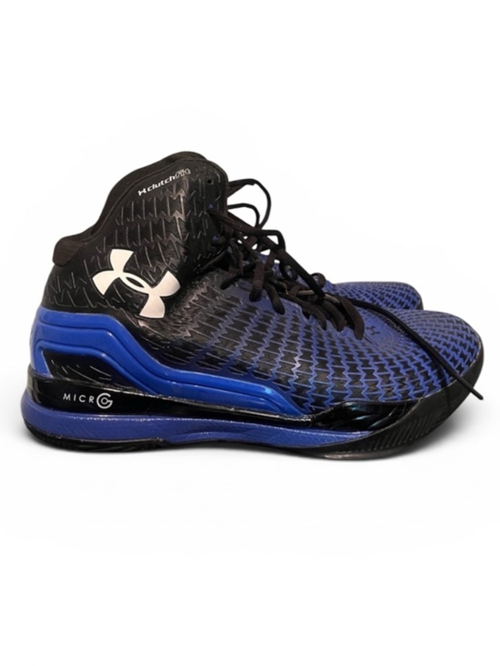 Under Armour Drive Men’s Black and Blue High-Top Basketball Shoes clutch fit